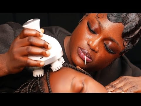 ASMR✨The head massage👩‍💼you need after a long day | ear cleaning | scalp scratching | Hair braiding🥰