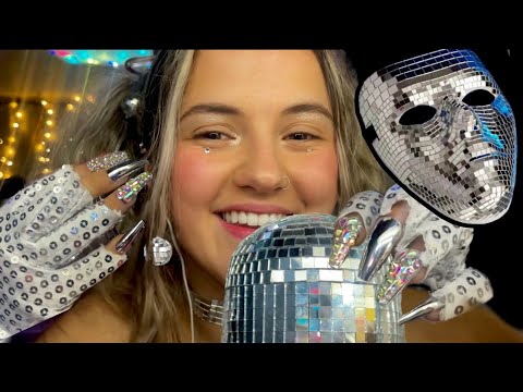 Disco ASMR 🪩🕺🏻— mouth sounds, sequin gloves, personal attention, & disco mic cover/ mask!