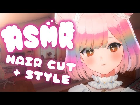 【ASMR】CHOP CHOP CHOP✂️👨‍🦲💗cutting and styling your hair + head massage✨💤【EN/日本語】