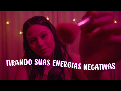 ASMR | Desligando seu cérebro/ tirando suas energias negativas (sons de boca, câmera touch, pincel)