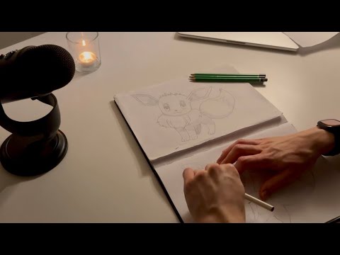 ASMR 20 Minutes of Relaxing Drawing ~ soft spoken male, pencil sounds