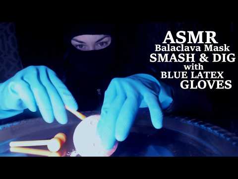 ASMR [Balaclava Mask Smash & Dig] | Blue Latex Gloves | Leather Jacket | Crystal Hunt | Frustrating