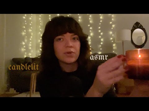 asmr *whispered* relax with me ~ hand movements, personal attention, woodwick candle 🕯