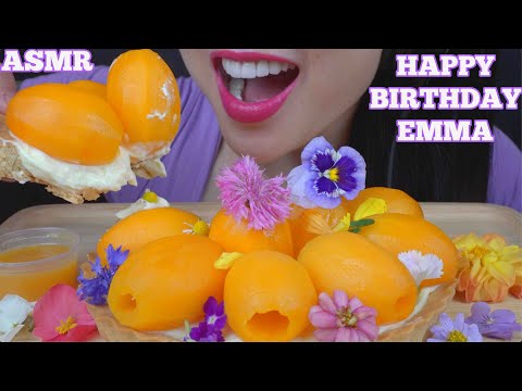 ASMR HAPPY BIRTHDAY EMMA (THAI FRUIT CAKE EATING SOUNDS) LIGHT WHISPERS | SAS-ASMR