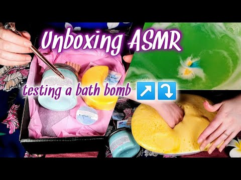 Unboxing & Testing Bath Bomb ASMR 🌛🧼💙 **chaos ensues** Relaxing Whispering