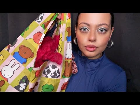 ASMR| Thrift Haul - Fabric Sounds, Tag Tapping, Crinkles, Scratching, Over Explaining