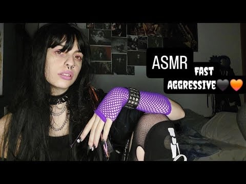 ASMR Fast & Aggressive fabric scratching, jewellery scratching, camera tapping++ (Halloween/Emo)