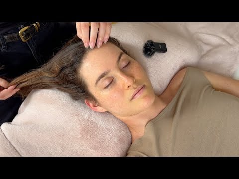 ASMR 🌸 no talking hair play, facial massage, and scalp tingles for relaxation (real person)