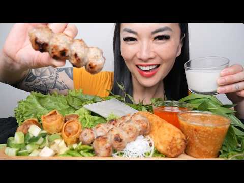 VIETNAMESE BBQ WRAP + FRESH VEGGIES (ASMR EATING SOUNDS) NO TALKING | SAS-ASMR