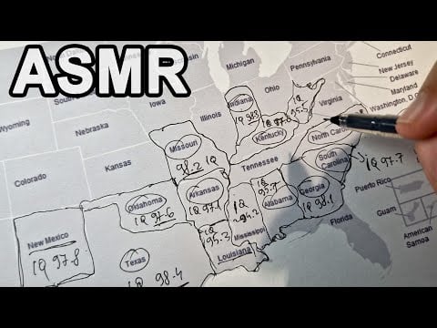 ASMR: U.S. States With Lowest IQ intelligence | Stats & Facts | ASMR map tracing & whispering