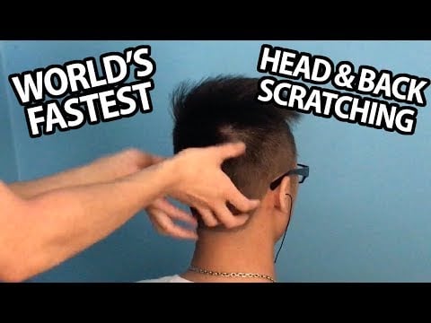 WORLD'S FASTEST HEAD AND BACK SCRATCHING | YamASMR