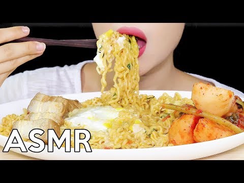 ASMR CHEESY KUJIRAI RAMEN NOODLES 쿠지라이식 라면 리얼사운드 먹방 Eating Sounds