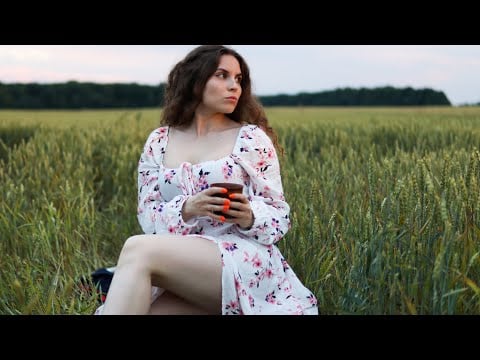 ASMR Solo Trip, Relaxing Nature Sounds, Watching the Sunset in the Countryside💚 Outdoor ASMR