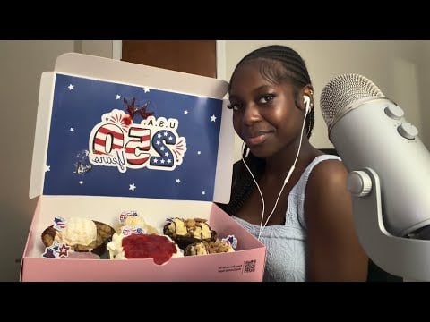 ASMR CRUMBL Cookie Mukbang 🇺🇸🎆