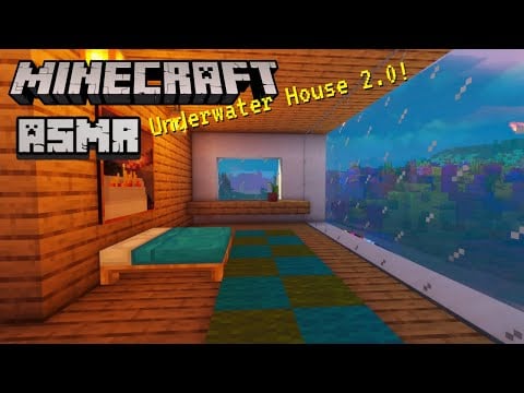 Minecraft ASMR | Building a Modern Underwater House 🐠 Cupped ear to ear whispering
