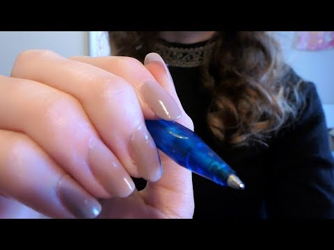 ASMR | ✏Writing on your face (with writing sounds)✏ | Soft spoken and Whispers, different pen sounds