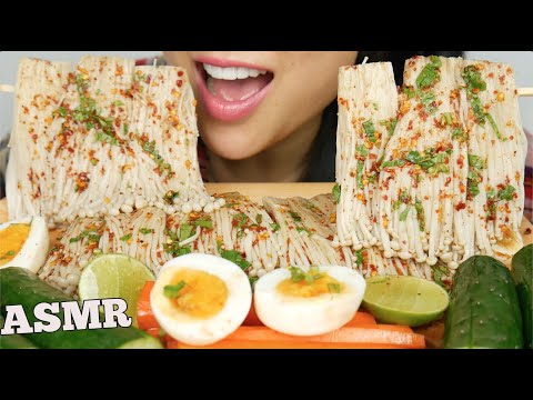 ASMR SPICY ENOKI MUSHROOMS (EXTREME SATISFYING CRUNCH) EATING SOUNDS *NO TALKING | SAS-ASMR