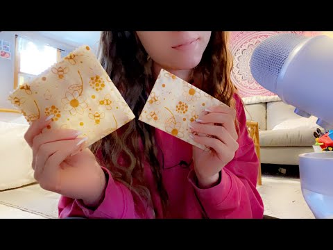 ASMR! 🍯 Bees Wax Wrap! ( Crunchy + Sticky Sounds) 🐝