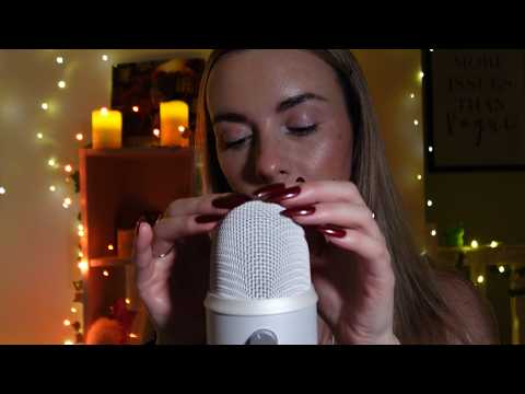 ASMR inaudible whispers & mic scratching (bare and foam) 🎧🧡✨