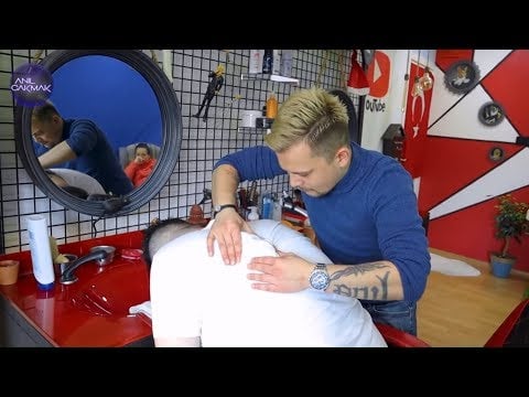 ASMR BARBER MASSAGE | MY SUBSCRIBER FROM ROMANIA (asmr head massage, asmr ear massage..)