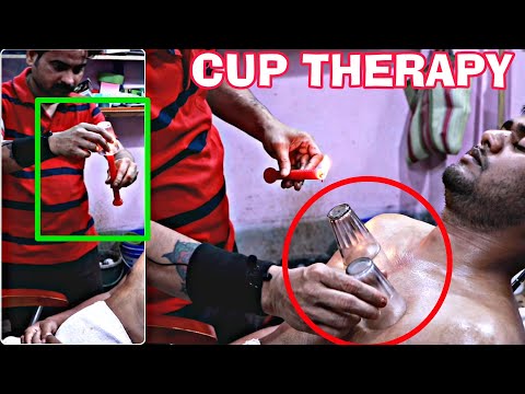 Chest and shoulder cup therapy ASMR massage for better blood circulation