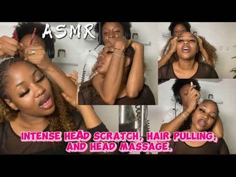 ASMR💫INTENSE HEAD SCRATCH, HAIR PULLING, HEAD MASSAGE 