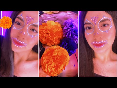 Haciendo flores de cempasúchil 💜🧡 | Sonidos de papel | Andrea ASMR 🦋