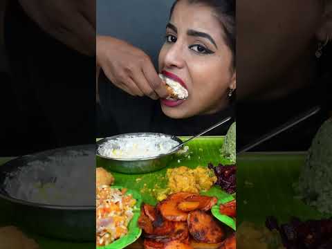 Eating Lemon Rice,Tomato & Beetroot fried Rice,Vada,Veg Stir Fry South Indian Food ASMR Eating Video