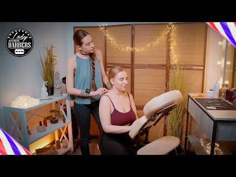 ASMR Head and Neck Massage on Chair by Barber Lady Sandra