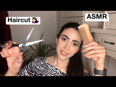 ASMR | Giving You a Haircut ( Spraying, Hair Brushing & Scissors Sounds )💇🏻‍♀️