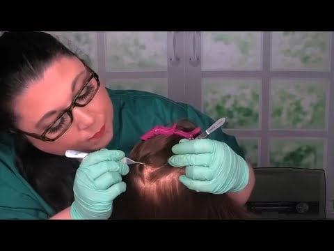 ASMR Scalp Check with Bad Results (Tweezers, Scalp Treatment, Scalp Massage) Medical Roleplay