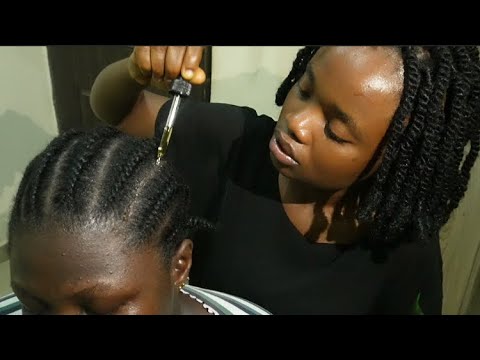 ASMR Scratching Between Braids, Scalp Massage & Oiling