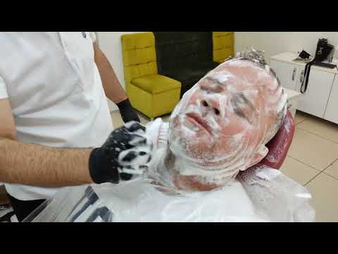 BEST ASMR SLEEP THERAPY WITH MUNUR ONKAN ,FACE AND ARM MASSAGE, HAIR WASH WITH PURPLE SHAMPOO