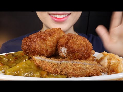 ASMR Cheesy Pork Cutlet Curry Rice | Eating Sounds Mukbang