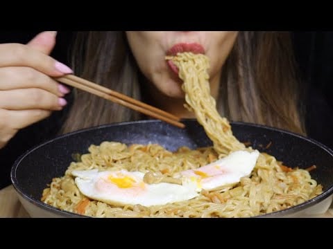ASMR CREAMY SOBA CHICKEN NOODLES SHIMEJI CABBAGE CARROT MUKBANG no talking CREMA ASMR #asmr #mukbang