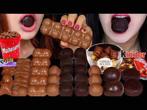 ASMR BUBBLY DESSERTS (MALTESERS BAR, ICE CREAM BON BONS, FOAM MARSHMALLOWS, FERRERO BALLS, KINDER)