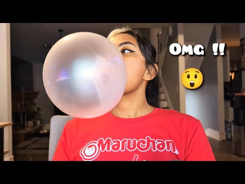 ASMR Chewing Gum And Trying To Blow HUGE Bubbles