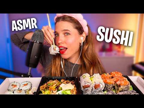 ASMR COMIENDO SUSHI 🍣 CENANDO CONTIGO SUSHI CRUJIENTE PARA DORMIR 🌙 (Mouth sounds)