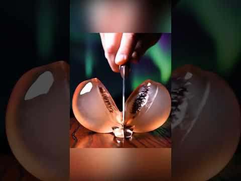 GLASS PEACH CUTTING ASMR (WET & SATISFYING) 🍑