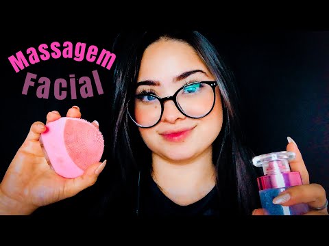 ASMR: MASSAGEM FACIAL (sons de boca - câmera touching)🎧