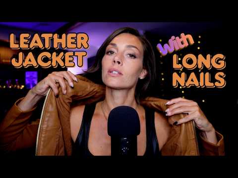 Long Nails on Leather Jacket triggers 🧡 Relaxing ASMR