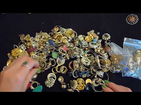 ASMR | Sorting/Rummaging Through Earrings | 68 Pairs! (Whisper)