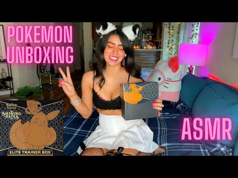 ASMR Pokemon SHINING FATES Elite Trainer Box UNBOXING SOFT SPOKEN