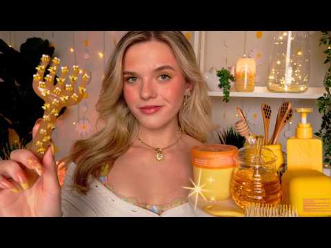 ASMR 1h Honey Hair Spa Roleplay 🍯🧸 (immersive hair pampering + overlay sounds)