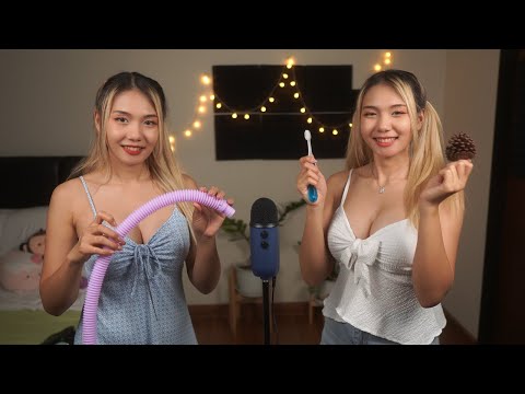 Twin ASMR | Dual Triggers for Maximum Tingles | น้องสาวฝาแฝด ASMR Thai