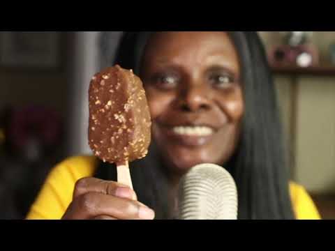 Haagen-Dazs Vanilla Milk Chocolate Almond Bar ASMR Eating Sounds