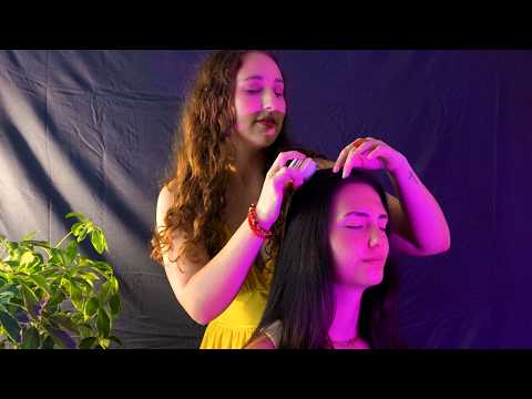 brain melting hair play & hair combing on a real person / soft spoken asmr