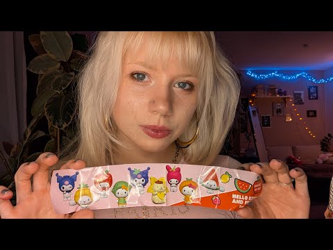 ASMR blindbox unboxing 🫐🍎🍉 lots of whispers and tapping