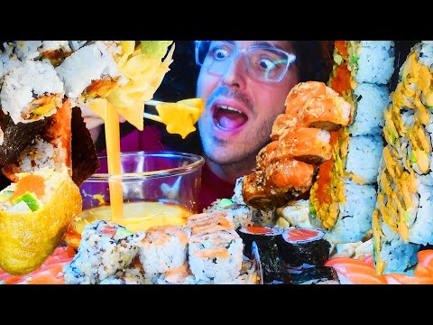 ASMR Eating CHEESY Sushi Seafood Feast 1 HR + | Mukbang No Talking