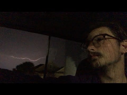 ASMR Thunderstorm & Rain sounds on a metal roof. Ring triggers as well (light talking) (lofi)
